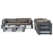 Salotto da Giardino in Pallet con Cuscini Grigi 6 pz in Legno 275330