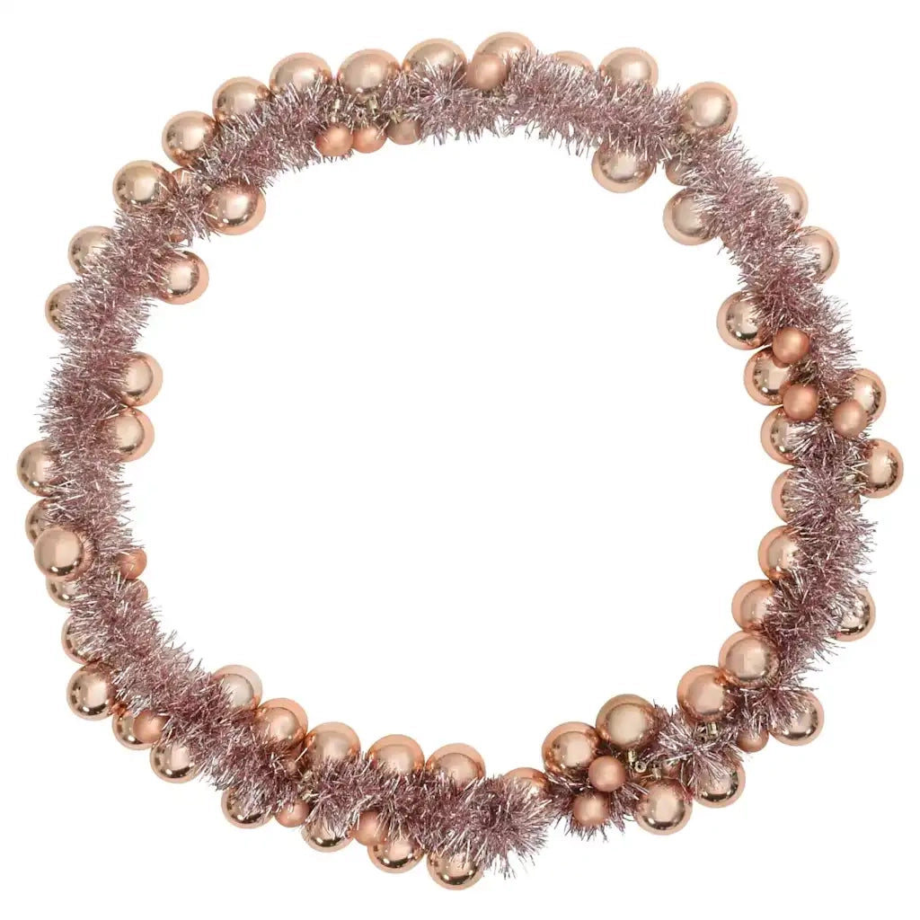 Ghirlanda di Palline di Natale Oro rosa 186 cm Polistirolo 42019697