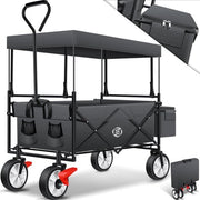 Carrello Bolder con Ruote Girevoli - Opzione Opaca - Carrello con Multipli Livelli - Carrello per Spiaggia con Ruote Girevoli