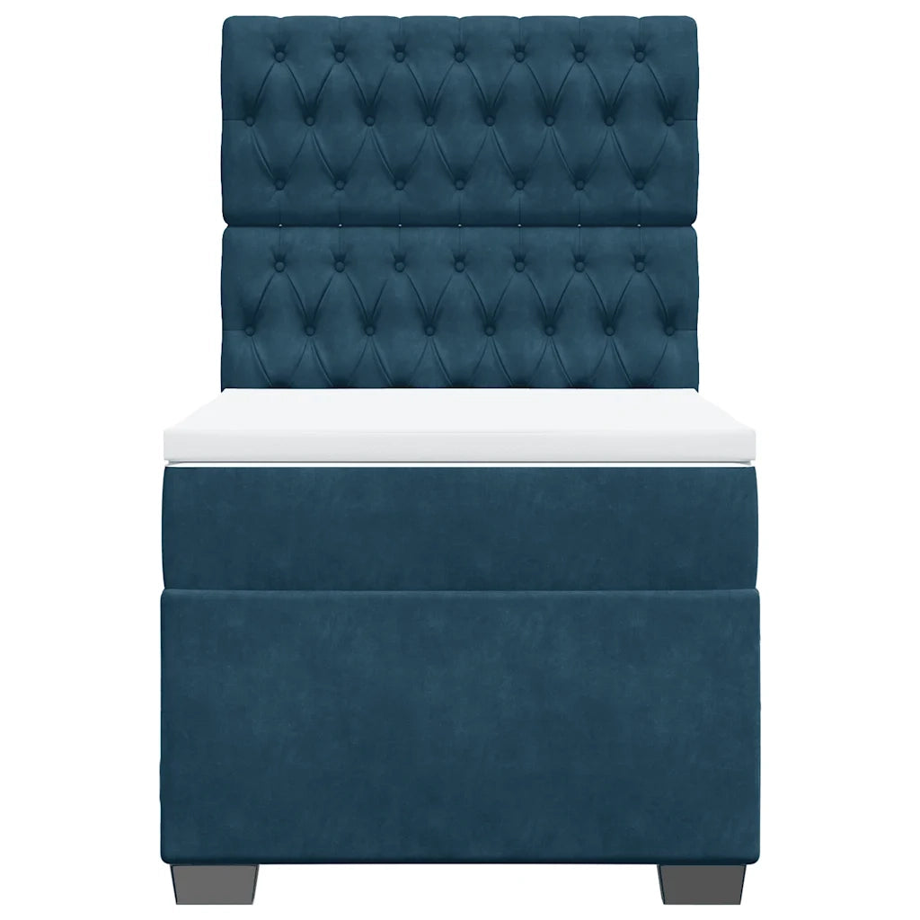 Giroletto a Molle con Materasso Blu 90x200 cm in Velluto 3293120