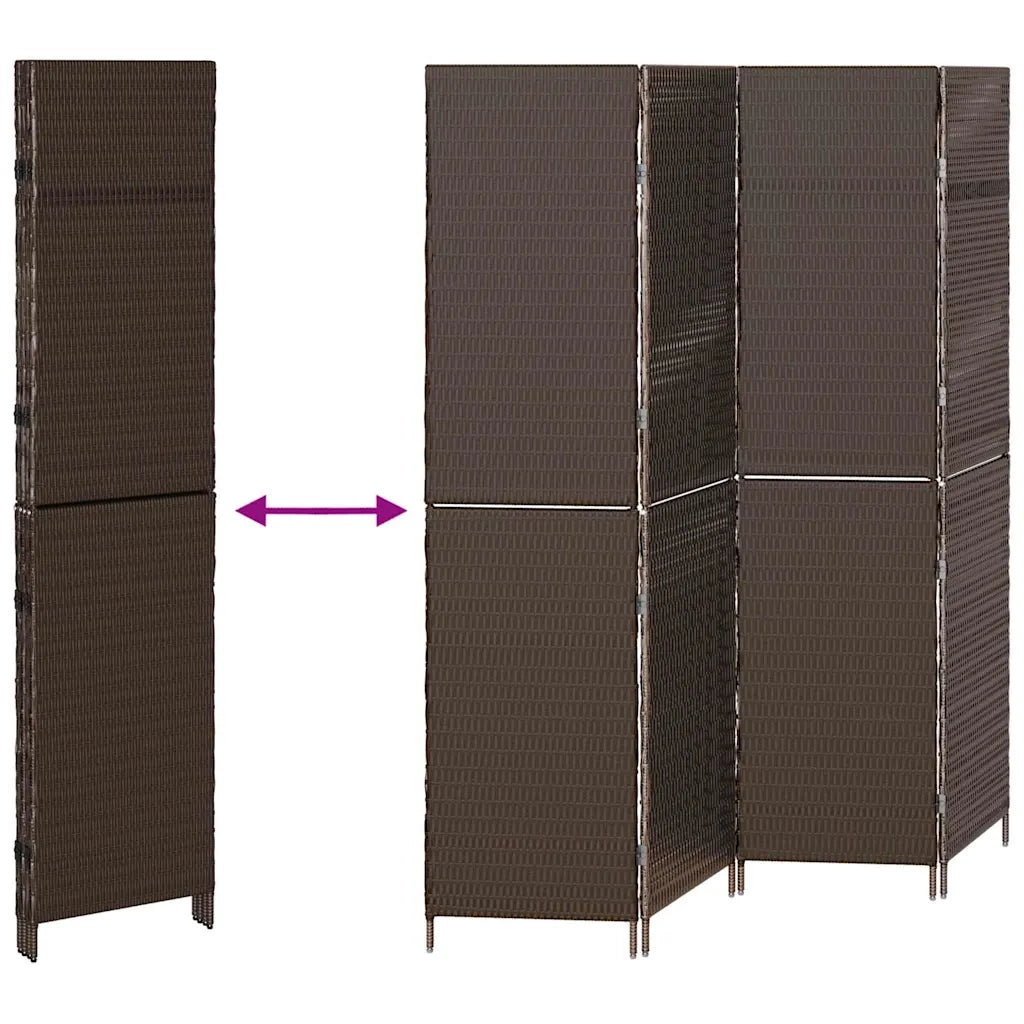 Divider per stanze | Paravento | Divisorio Ambienti Marrone 195 x 180 cm polyrattan