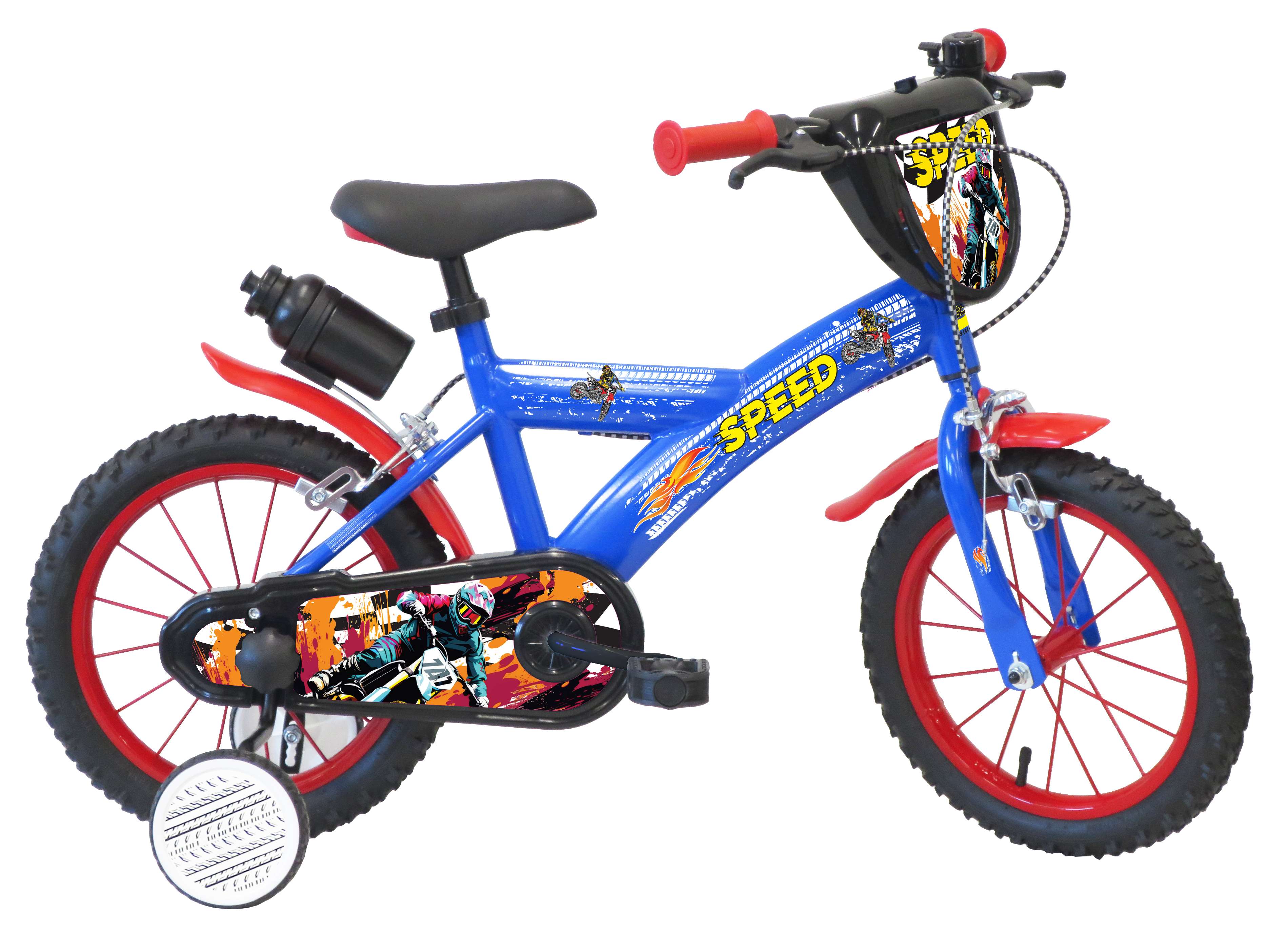 SCH SPEED 14", bicicletta per bambini, adatta a bambini tra i 4 e i 6 anni, per altezza tra 100 e 120 cm, con campanello