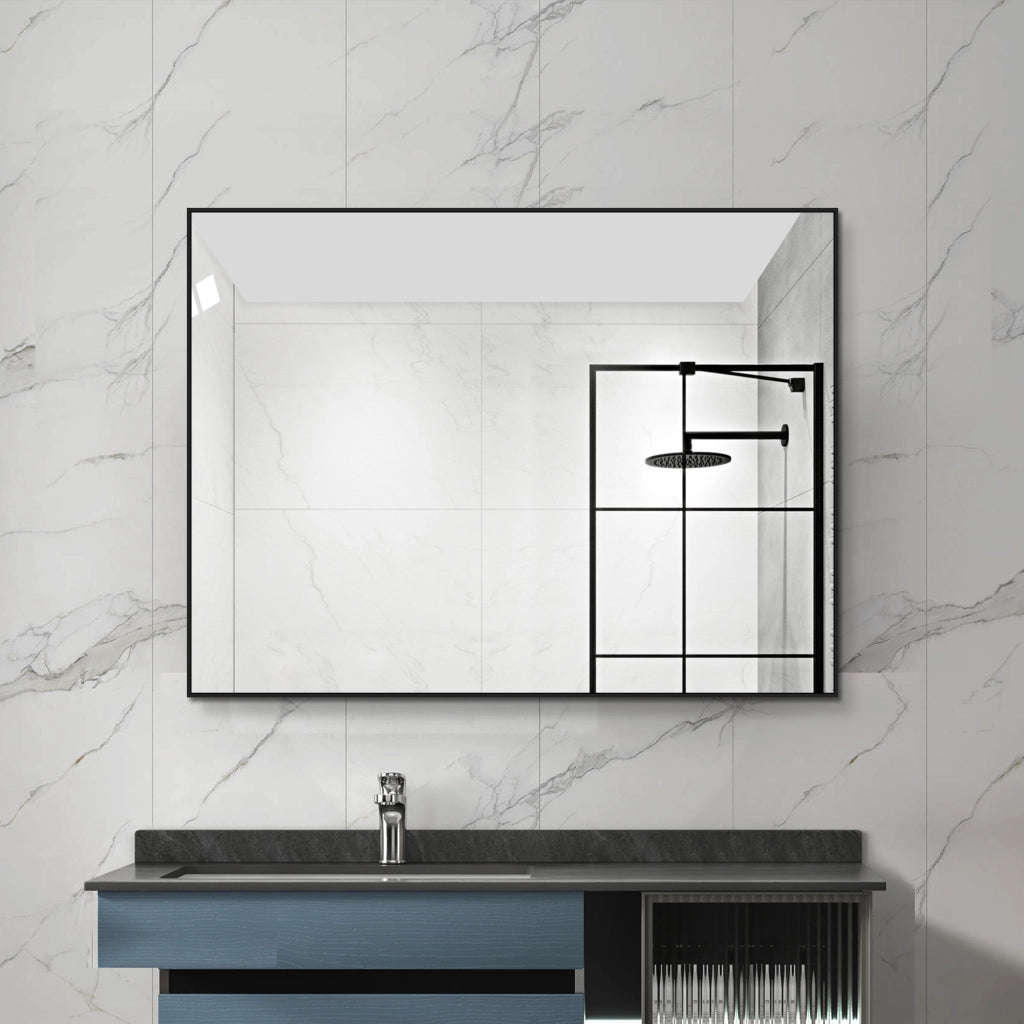 SPECCHIO da parete 60x80 cm con cornice in alluminio nero
