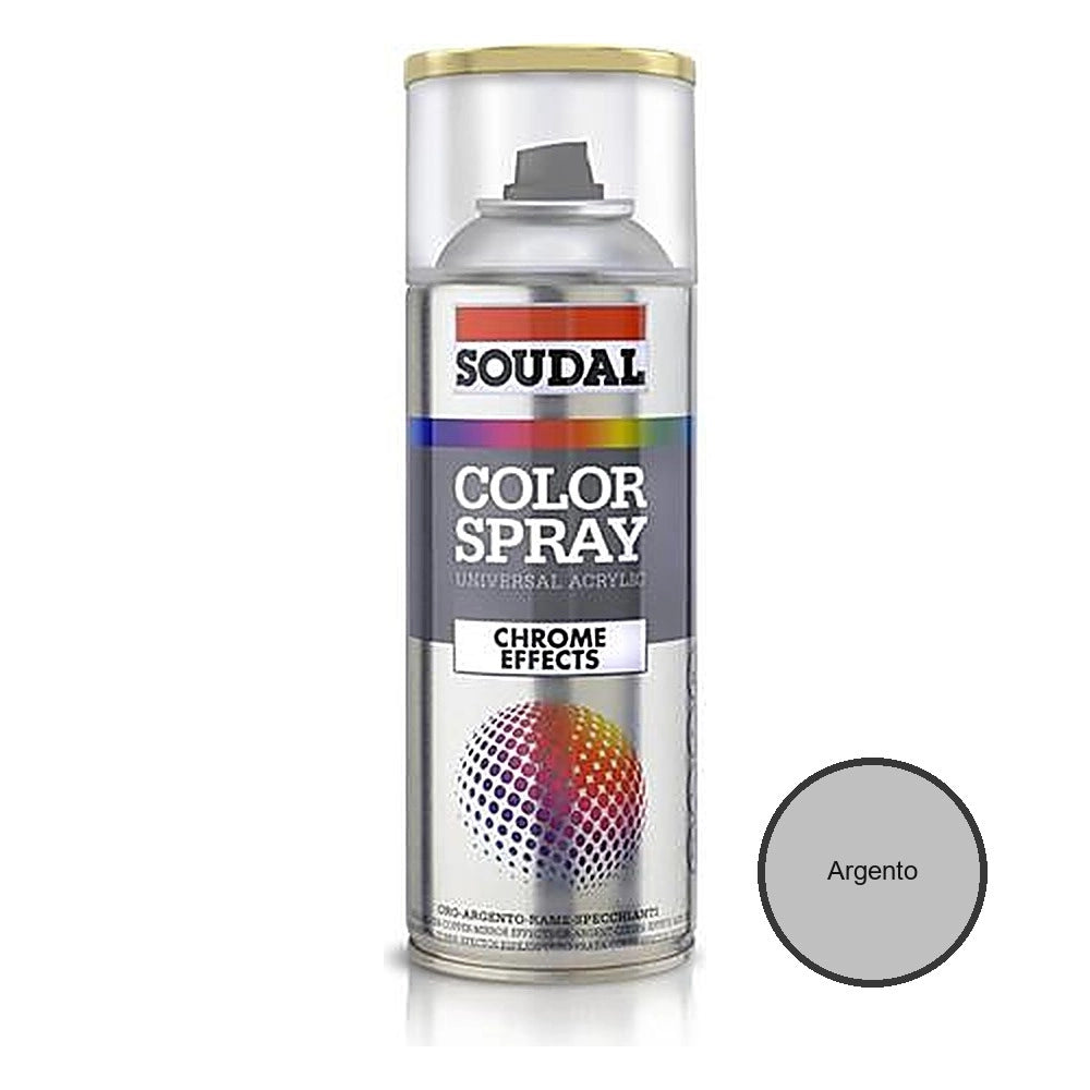 Smalto spray decorativo soudal 400 ml *** colore- effetto argento soudal 400 ml, confezione 1