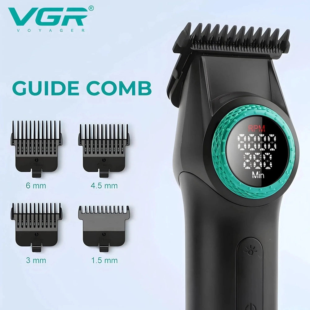 Trade Shop - Vgr V-977 Trimmer Professionale Lama A T | Rasoio Barber Precisione Fade - Nero