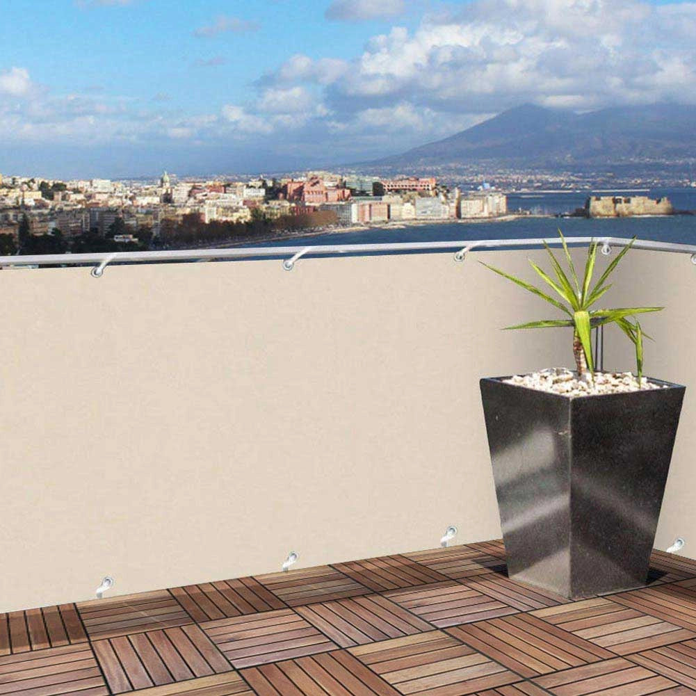 Telo Copertura Frangivista Frangivento Ringhiera Protezione Vento Balcone Beige