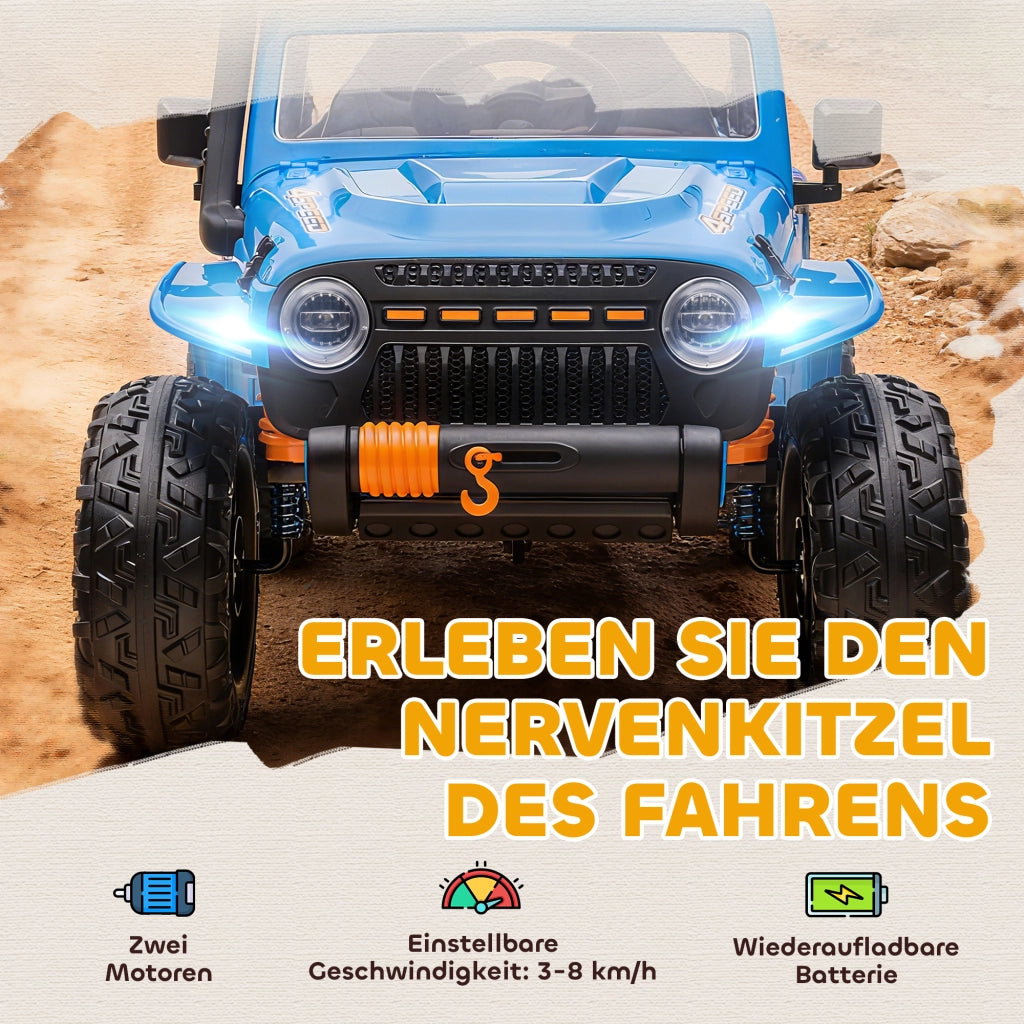 Macchina elettrica per bambini 12V ¨C zephmum ¨C Blu con telecomando e luci LED