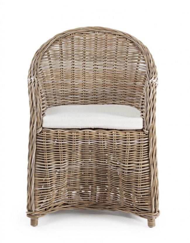 Poltrona con Cuscini Martin New Naturale in Fibre Naturali