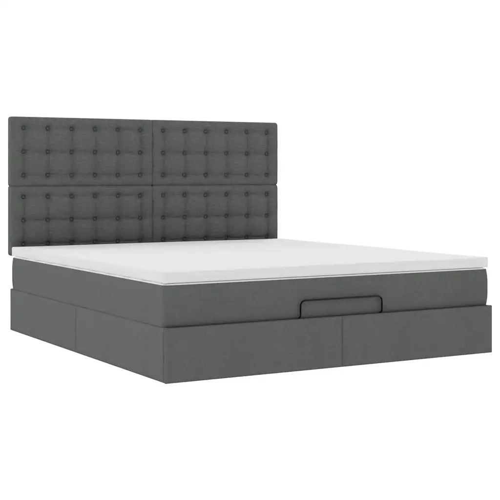 Struttura Letto Pouf con Materasso 180x200 cm in Tessuto 3314191