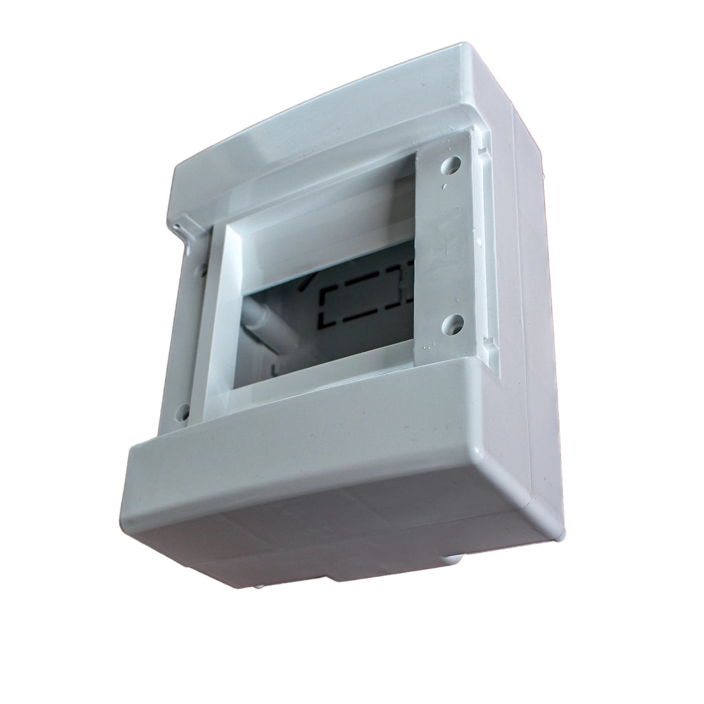 Centralino da parete senza portello 6 moduli, grigio RAL 7035, 145x155x85 mm, IP40, ideale per installazioni elettriche interne