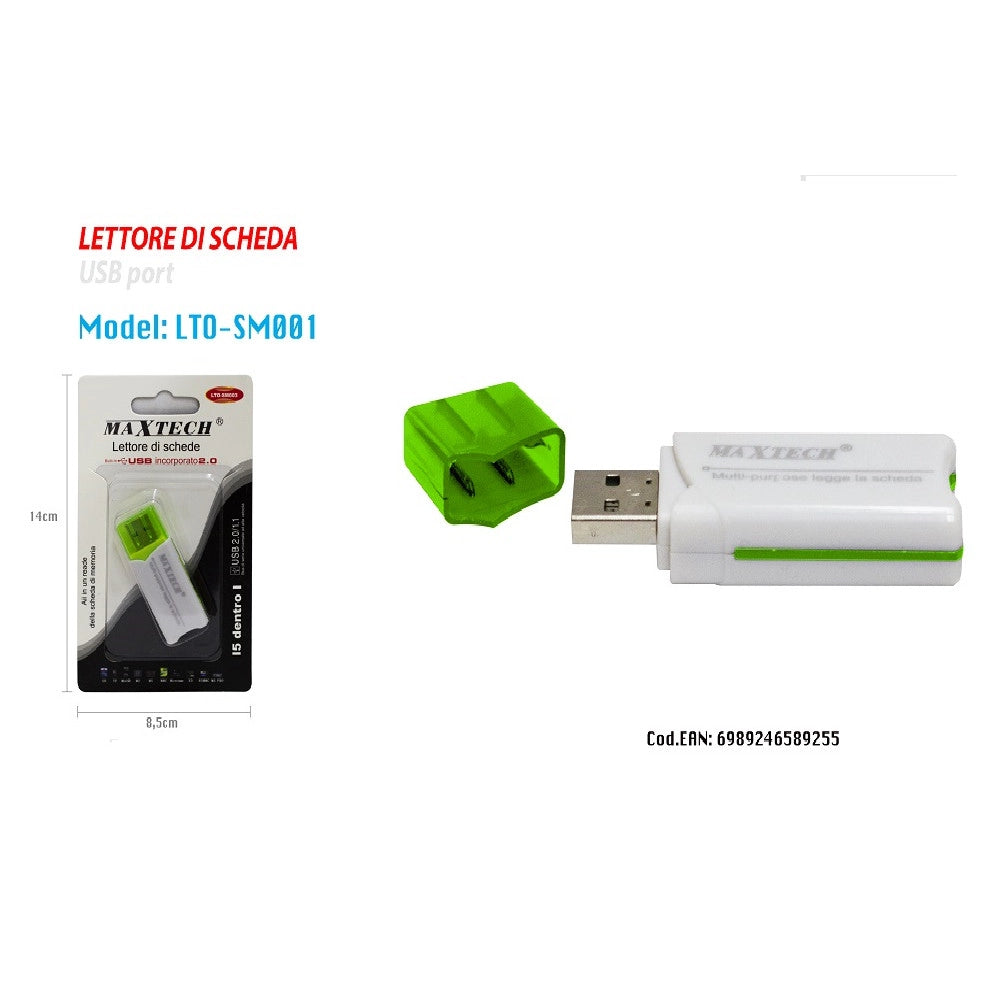Trade Shop - Maxtech Lto-sm001 Lettore Di Schede Card 5in1 Usb 2.0 Ms Sd Mmc Tf Ad Alta Velocita' -