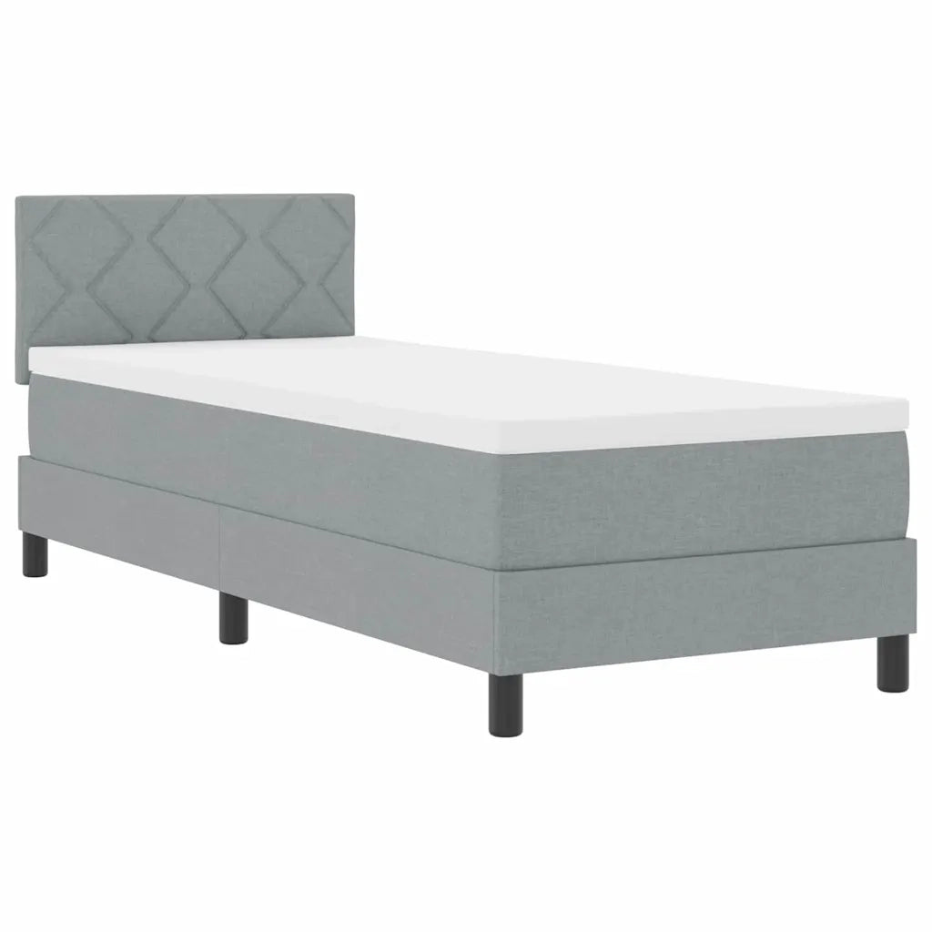 Letto a molle con testiera Grigio chiaro 80 x 200 cm Tessuto 3338720