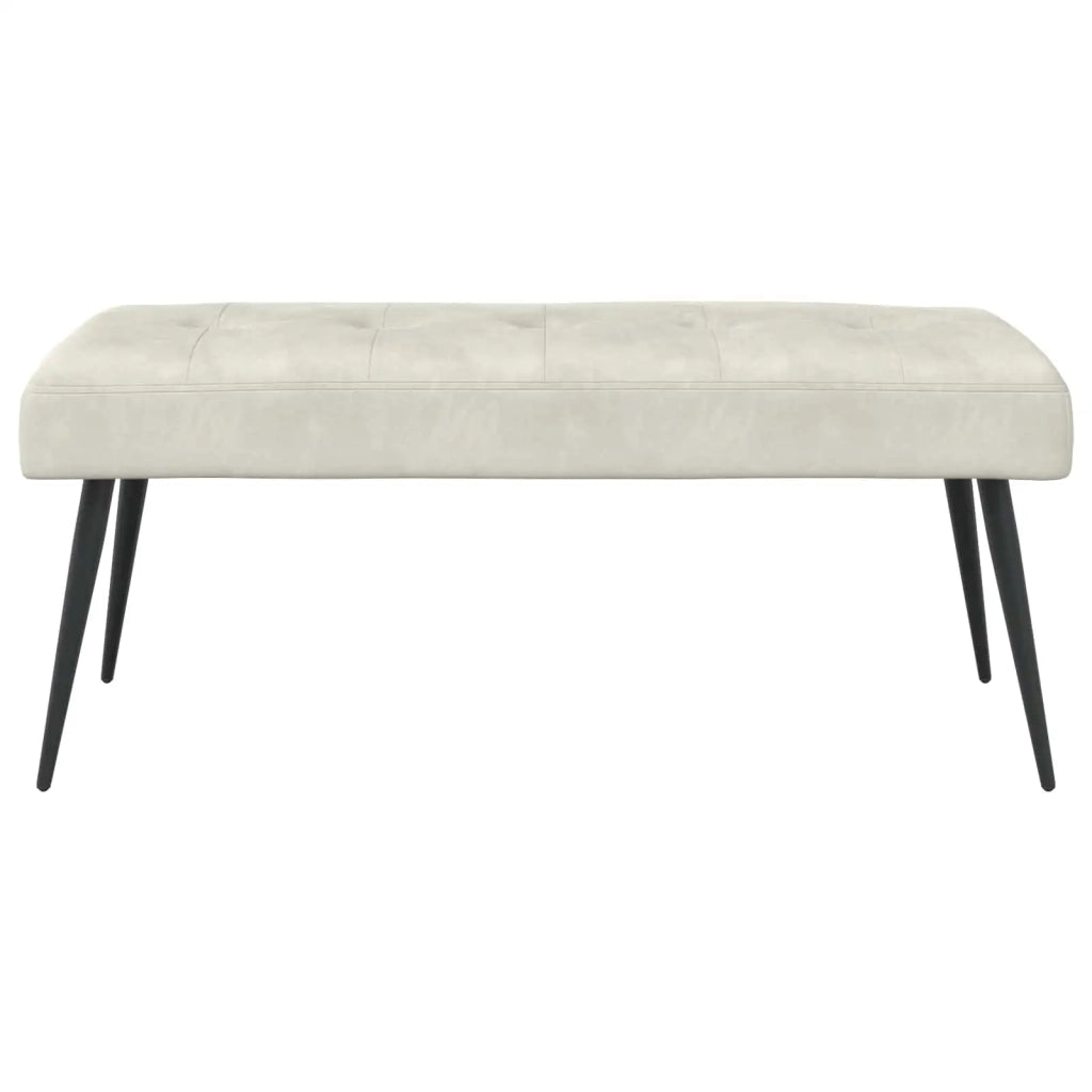 Panchina con bottoni imbottiti Crema 110 x 40 x 46 cm Velluto 42038537