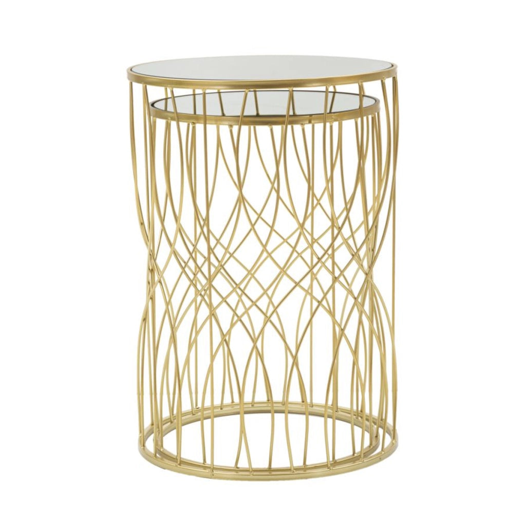 Set di Tavolini VKH545, Oro, Metallo, 38x38x55 cm