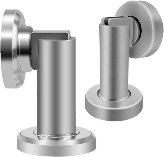 Deurstoppers Magnetici con Montaggio a Parete per Casa e Ufficio - Acciaio Inox e Cromo, 2 Pezzi, Duraturo e Stiloso