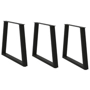 Gambe per tavolo da pranzo a forma di V 3 pz nere 80x(72-73,3) cm in acciaio