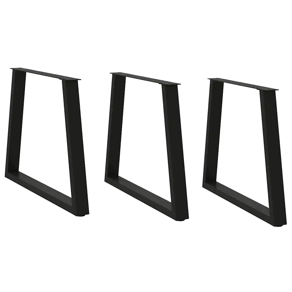 Gambe per tavolo da pranzo a forma di V 3 pz nere 80x(72-73,3) cm in acciaio