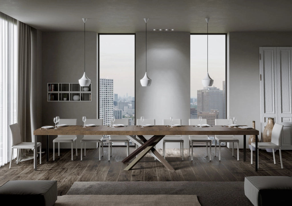 Tavolo Allungabile 160-420x90x77 cm Volantis Premium Noce Telaio 4C