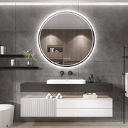 Specchio per bagno rotondo con illuminazione - 80CM - Anti-condensazione - Riscaldato - Illuminazione LED regolabile - Touchscreen