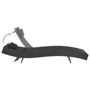 Lettino Prendisole in Polyrattan e Textilene Nero 44896