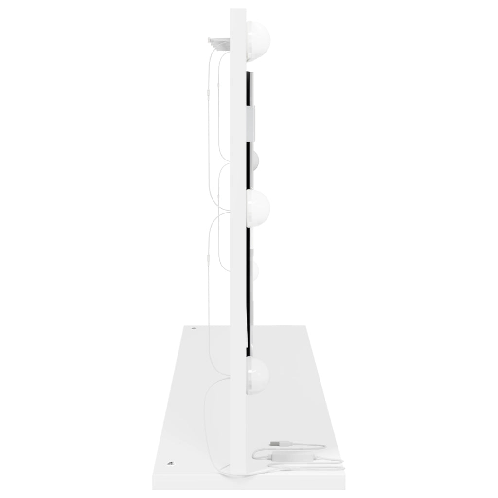 Specchio da Toeletta con Luci LED Bianco 80x45x18 cm