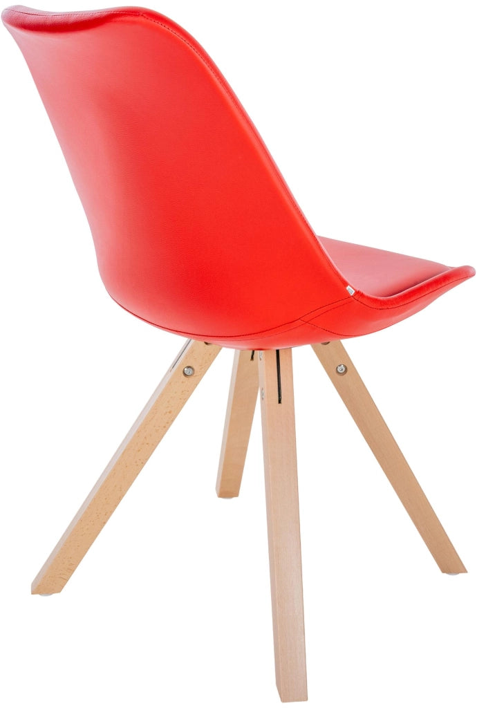 Sedia Sofia in similpelle rosso,natura (quadrato)