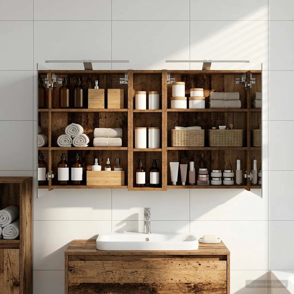 Set di Armadi da Bagno con lo scaffale 3 pcs 120 x 14,5 x 70 cm