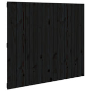 Testiera | Testata da Parete Nera 127,5x3x110cm in Legno Massello di Pino