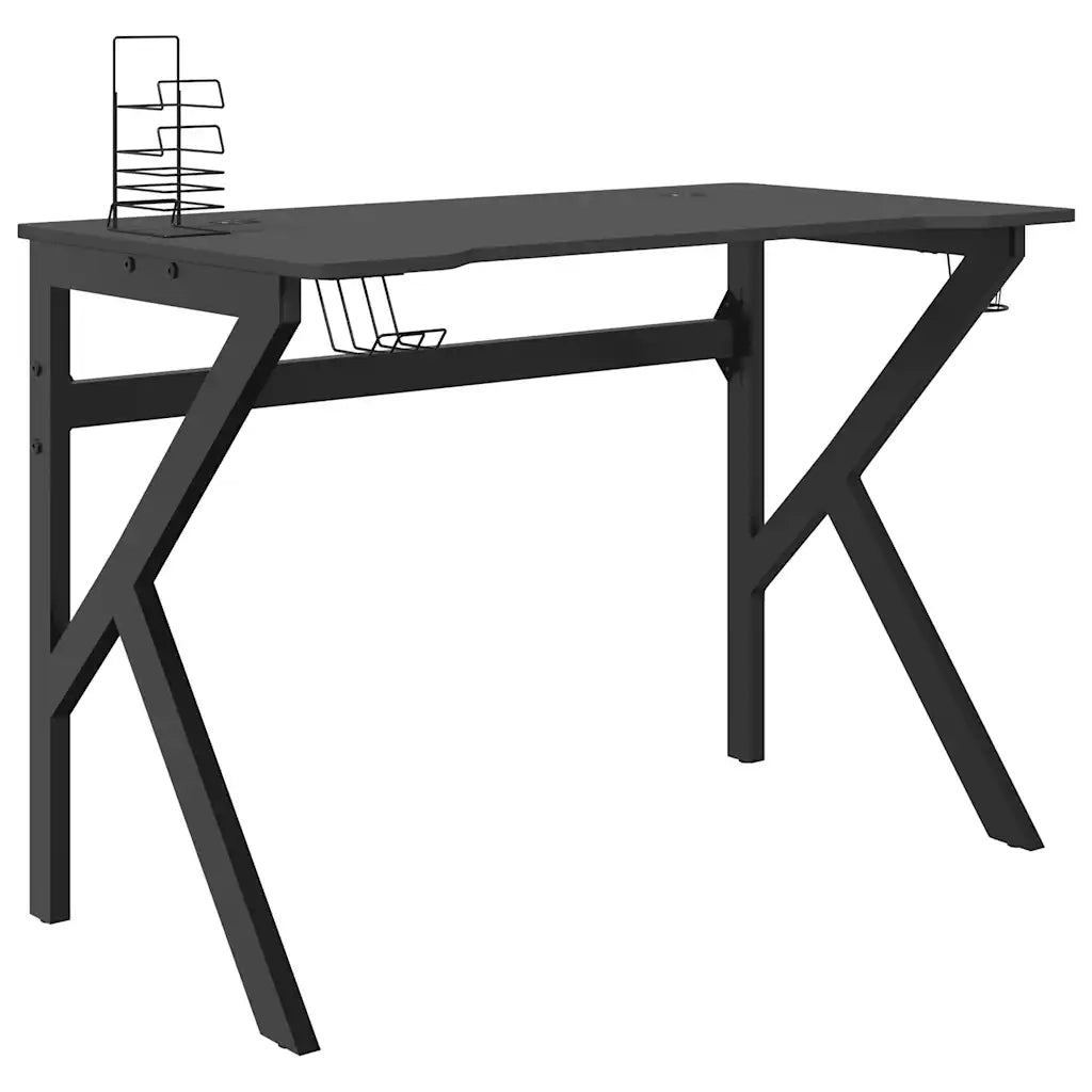 Scrivania da Gaming con Gambe a K Nera 110x60x75 cm 325402