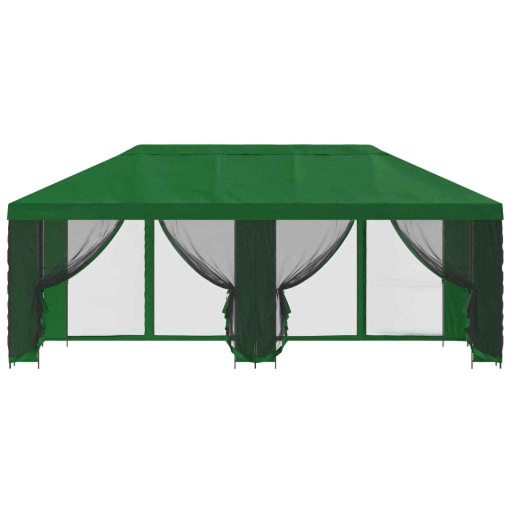 Gazebo con pareti laterali 6 x 3 m Verde Poliestere e Acciaio