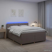 Letto box spring con materasso Tortora 180 x 200 cm Tessuto 3452489