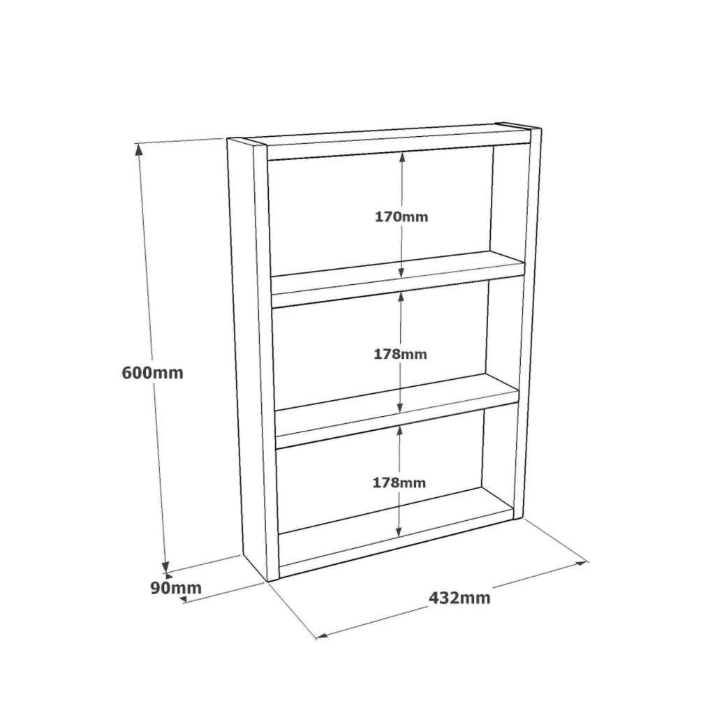 Mensola Krosa, Scaffale, Ripiano a muro, Scaffalatura multiuso, 43x9h60 cm, Quercia
