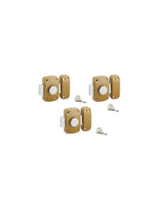 Set di 3 serrature a pomolo 9014, cilindro Ø23 x 40 mm, con chiave uguale, 3 chiavi per serratura - SERRUPRIX