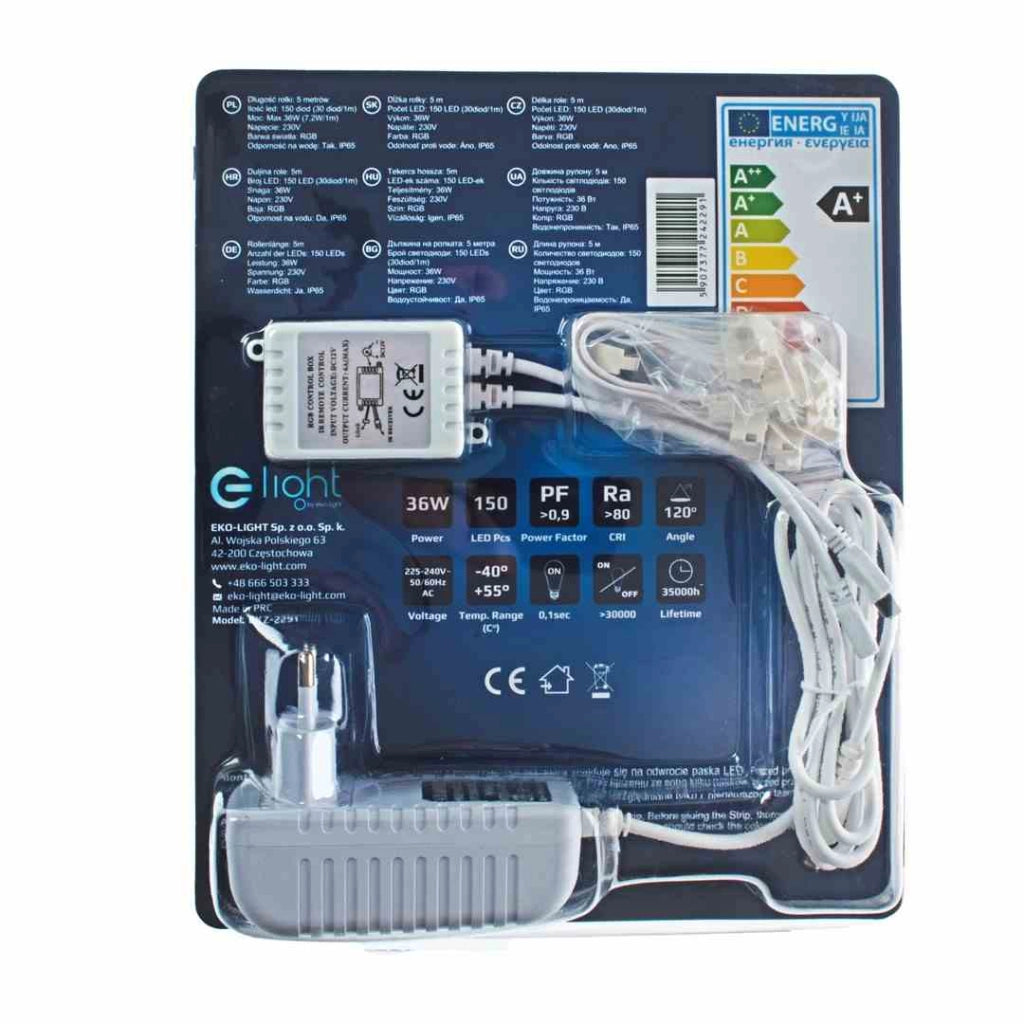 Kit striscia LED RGB IP65 telecomando 5m Eko-Light EKZ2291