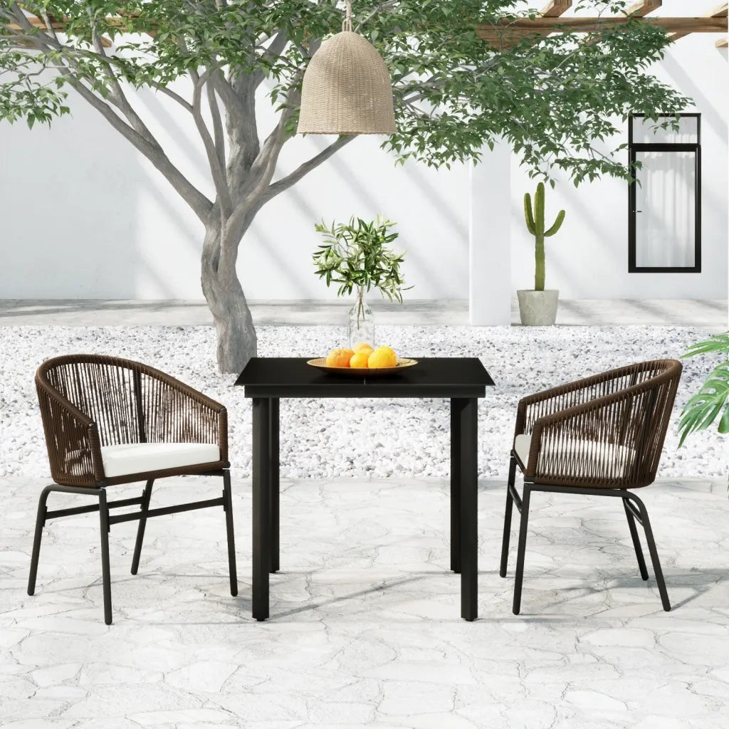 Set Mobili da Pranzo per Giardino 3 pz | Set Salotto da Giardino Marrone