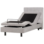 Letto Tessuto Grigio Chiaro Elettrico Regolabile con Telecomando 90 x 200 cm
