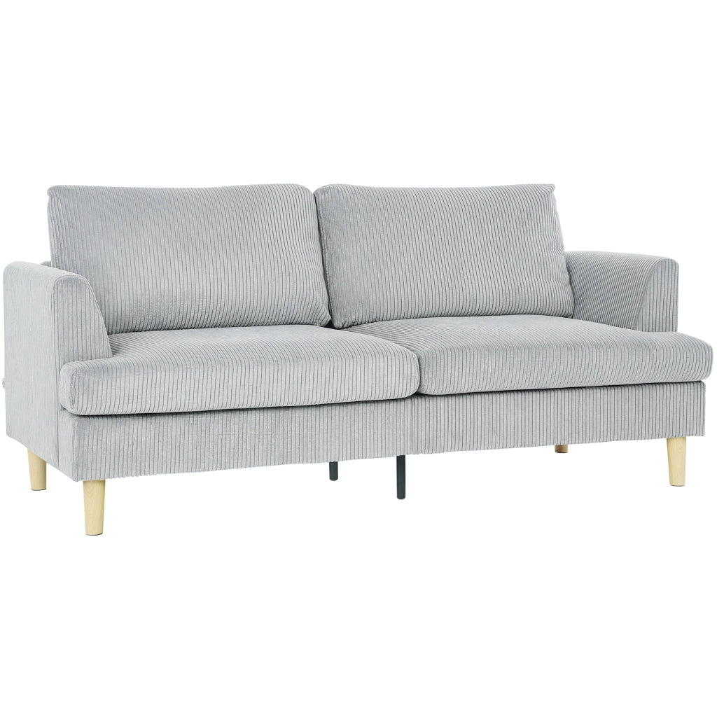 Divano 3 posti con braccioli ¨C zephmum ¨C Tessuto grigio chiaro
