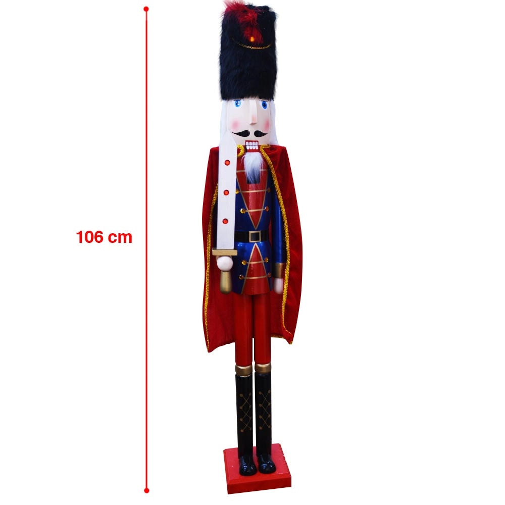 Soldato Schiaccianoci di Natale in Legno Altezza 106 cm Decorazioni Natalizie