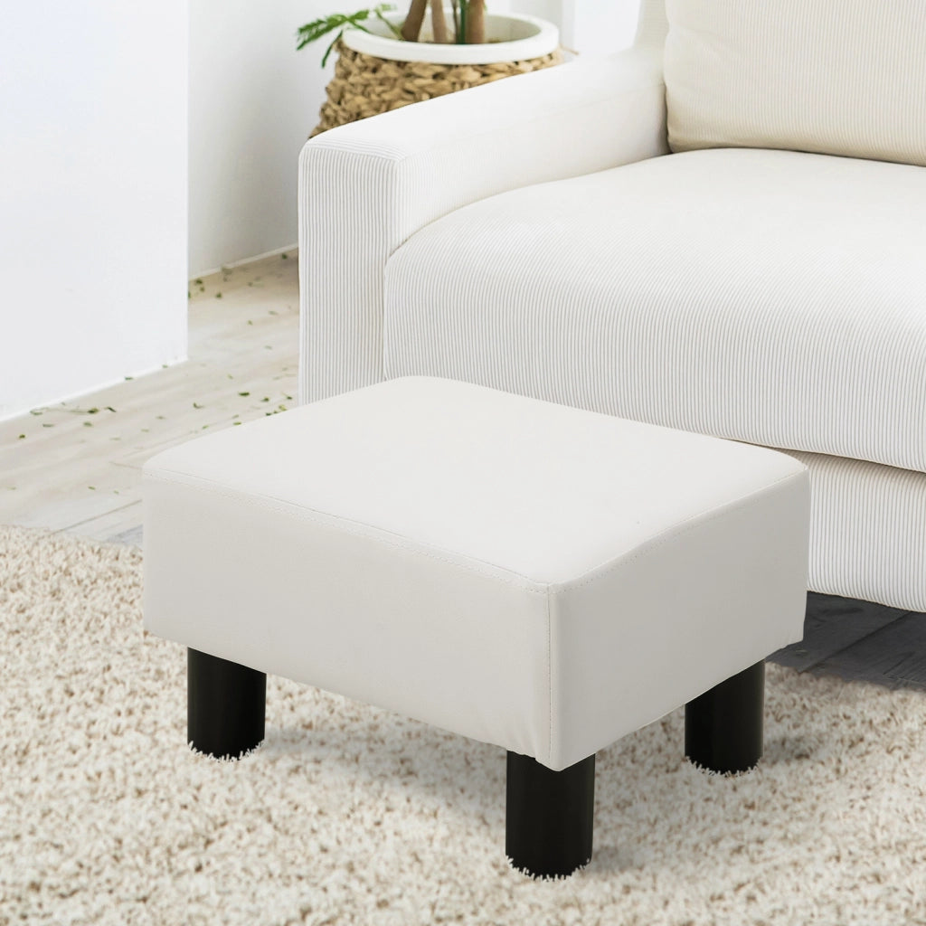 Poggiapiedi Pouf Piccolo ¨C Xylo ¨C Similpelle Bianco 40x30x24cm