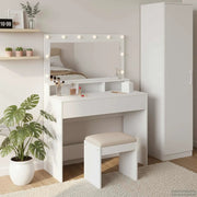 Tavolo da Trucco Bianco 100 x 41 x 135 cm Legno multistrato 865100