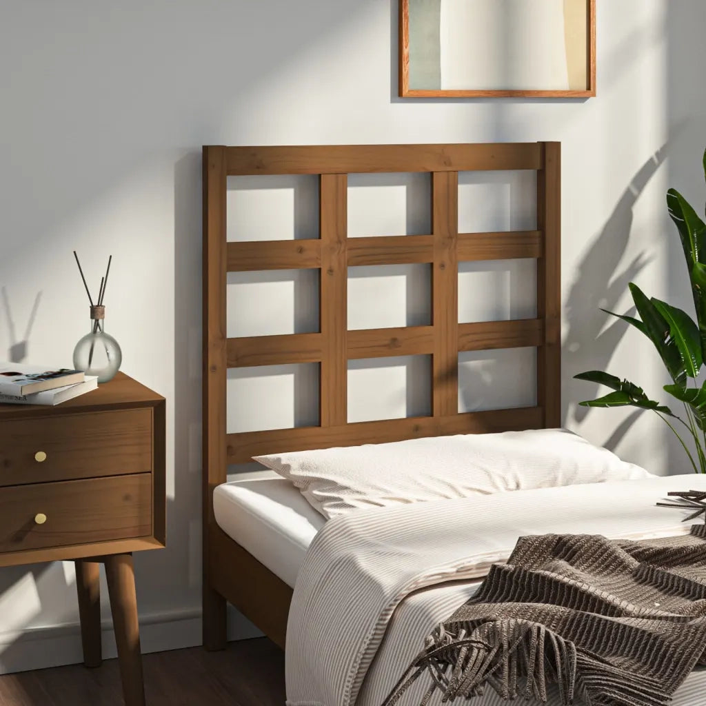 Testiera per Letto ambra 80,5x4x100cm in Legno Massello di Pino