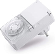 Timer meccanico 24 ore per all'interno e all'esterno - 96 segmenti di commutazione - IP44 - 3500 W - bianco