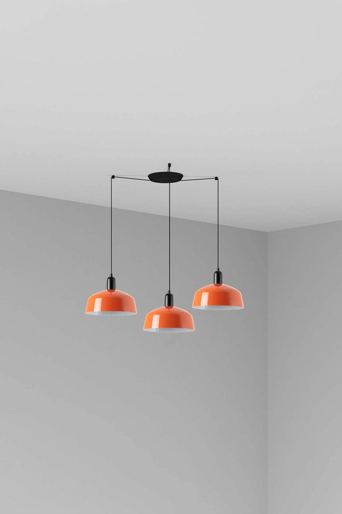 TATAWIN M metallo 3L Lampada a sospensione arancione rossastro