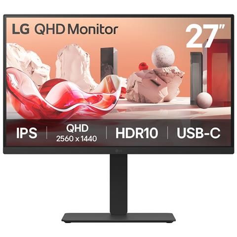Lg 27ba75qb-b.aeu monitor pc 68,6 cm (27") 2560 x 1440 pixel wide quad hd led nero