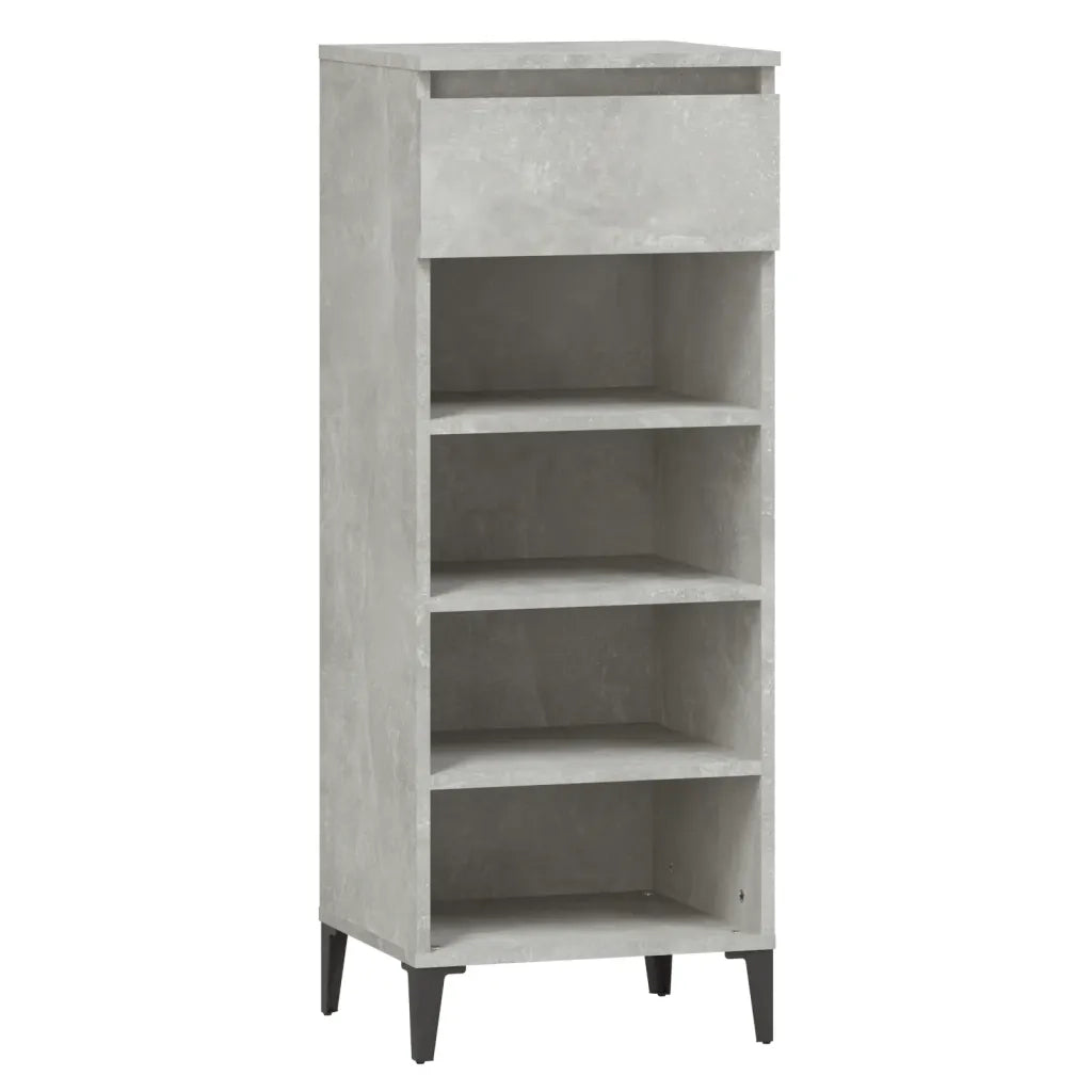 Scarpiera-Scaffale per scarpe Grigio Cemento 40x36x105 cm in Legno Multistrato 254579