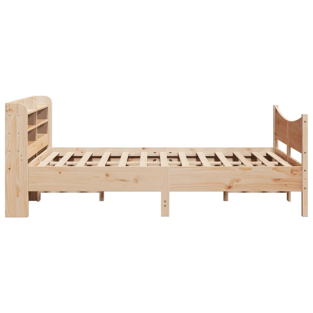 Giroletto con Testiera-Struttura Letto con testiera 140x190 cm in Legno Massello di Pino 203409
