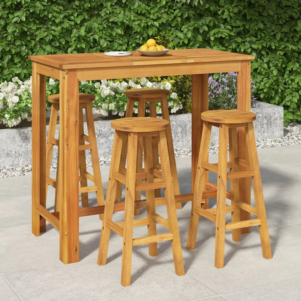 Set da Bar da Giardino 5 pz in Legno Massello di Acacia 3154394