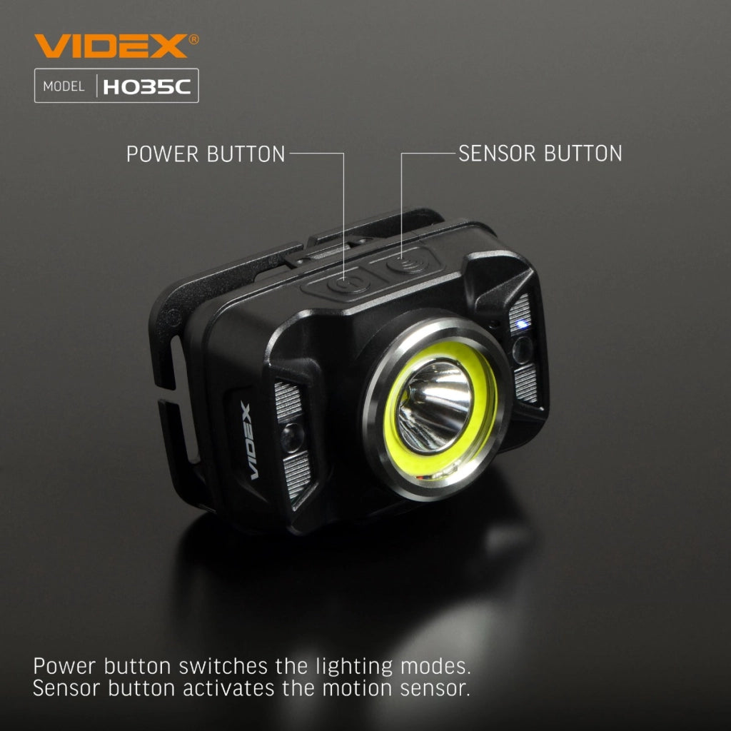 Lampada frontale Videx VLF-H035C 410lm 23h IP65 USB-C