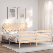 Giroletto con Testiera-Struttura Letto con testiera 160x200 cm in Legno Massello 265834