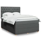 Giroletto a Molle con Materasso Grigio Scuro 160x200 cm Tessuto